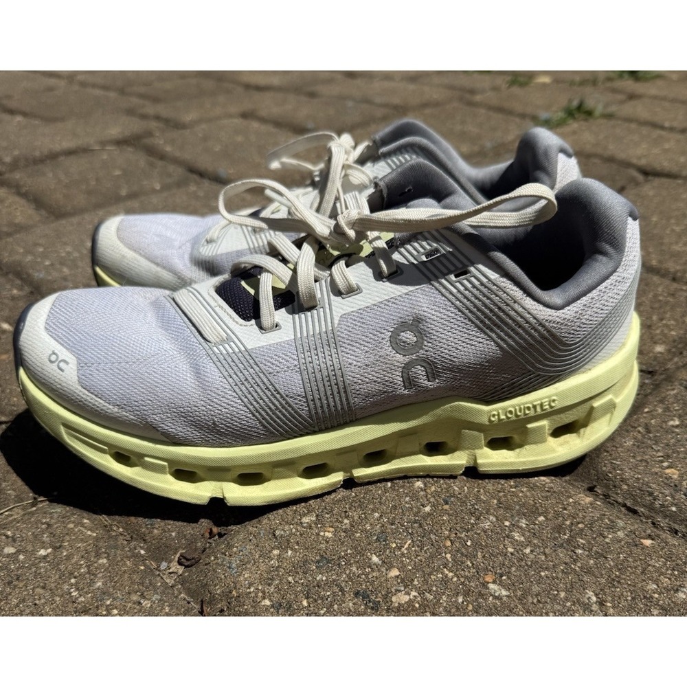 On Cloudgo Women's Road Running Shoes Size 8.5 Frost Hay Gray/Green Lace Up
